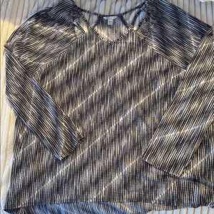 Cato Black and White Patterned Long Sleeve Top